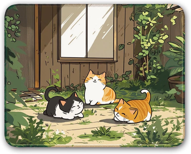 Flodirise Non-Slip Mouse Pad Gaming Mouse Pad Small Mousepad for Computer, Laptop, Gamer, Cat Pattern, 8x10 inch - Image 1